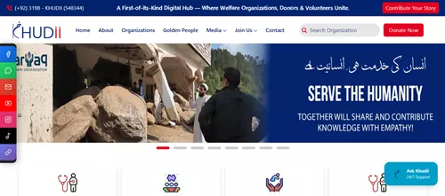 Khudii Welfare website screenshot