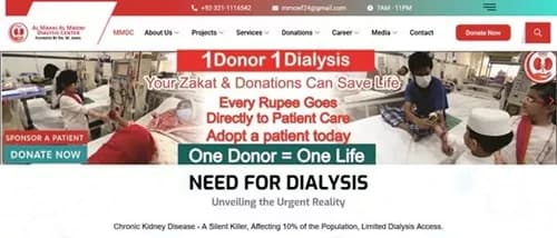 Al Makki Al Madni Dialysis Center website screenshot